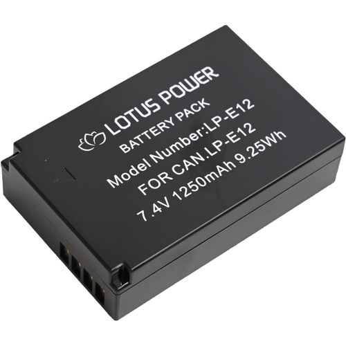 LP-E12 Batterie 7,4V 1250mAh Haute Capacit, Batterie de Remplacement LPE12 pour Camra Canon EOS M/EOS M100 / EOS M200 / EOS M50 / EOS M50 Mark II/EOS 100D / PowerShot SX70 HS