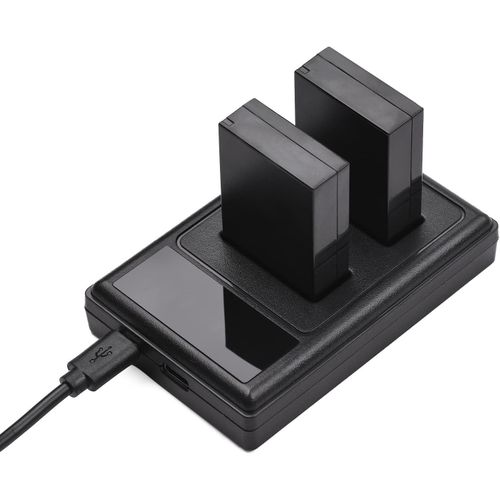 LP-E12 Batterie pour appareil photo avec 2 batteries 7,4 V 1250 mAh LP-E12 USB C pour Canon EOS-M EOS M2 EOS M10 EOS M50 EOS M50 Mark II EOS M100 EOS M200 SX70 HS Rebel SL1.[V1027]
