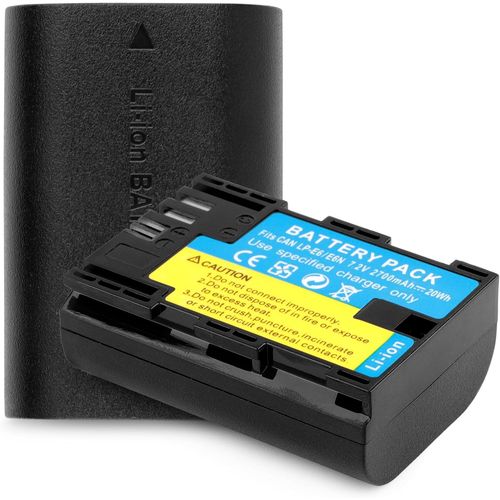LP-E6/LP-E6N Batterie de rechange pour appareil photo Canon EOS 5D Mark II, EOS 5D Mark III, EOS 6D, EOS 5DS, EOS 7D, EOS 60D, EOS 60Da, EOS 70D - Deux batteries