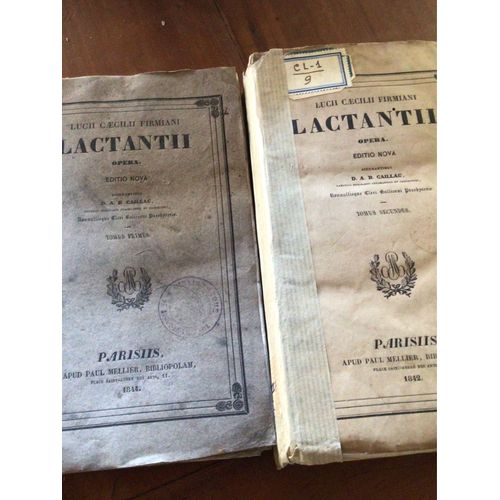 Lucii Caecilii Firmiani Lactantii Opera. Tome 1 Et 2. Oeuvre De Lactance En Latin + Materne Et Methodius. Collectio Patrum 16-17   