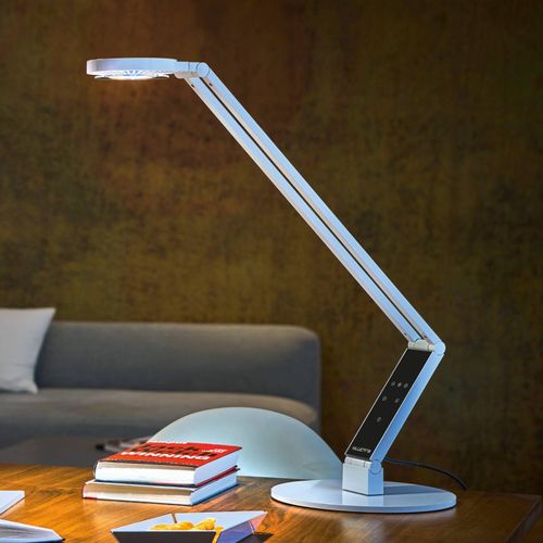Luctra Table Radial Lampe  Poser Led Pied Blanche