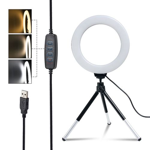 Lumire annulaire SH 16cm 6 pouces avec support de trpied Charge Usb lampe Led Selfie lumire  intensit rglable pour Studio de photographie Photo