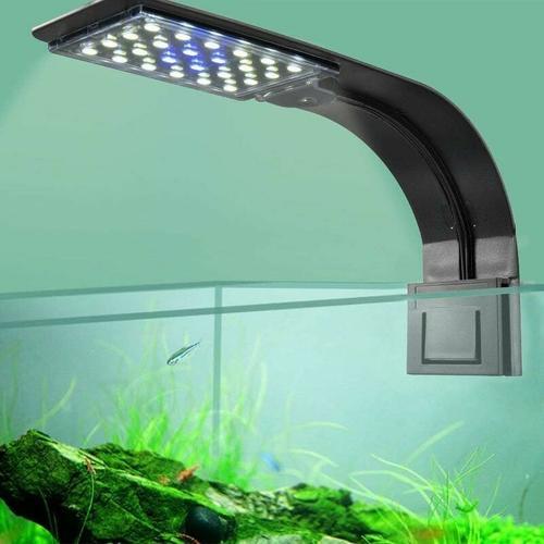 Lumiere Aquarium Lampe Led Eclairage Blanc Et Bleu Nano  Clip Pour Poisson Plantes 23-50 Cm