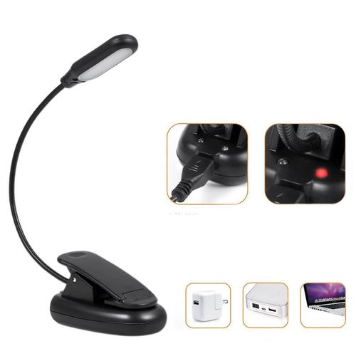 Lumire De Livre, Led Usb Rechargeable Lampe De Lecture Avec 3 Niveaux