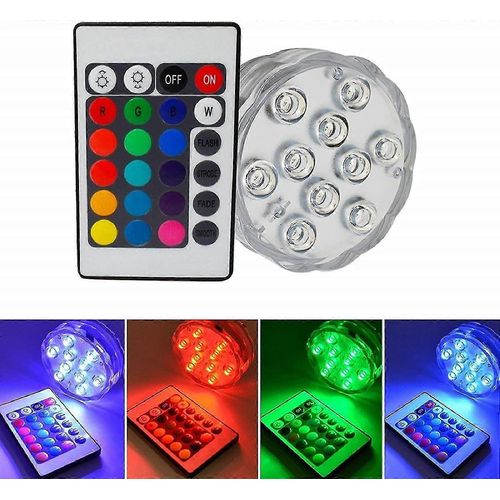 Lumire De Piscine Submersible Rvb 10 Led Tlcommande