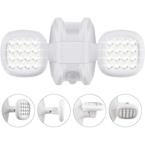 Lumire De Scurit Led  Piles, 6000k Lumire  Dtecteur De Mouvement Extrieur, Ip65 Lumires De Scurit Projecteurs, Lumire Extrieure De Scurit Pour Escalier, Couloir, Jardin, Blanc.[G586]
