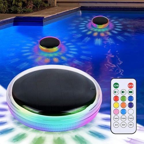 Lumiere Piscine Flottante Avec Tlcommande,Lampe Piscines Etanche Ipx7,Lampe Piscine Flottante tanche,clairage Piscine Submersible Color,Lumire Baignoire Pour Bain,Spa (B)