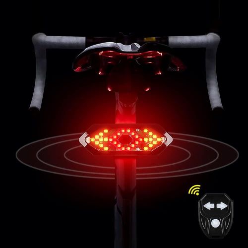 Lumire Vlo, Feu Arrire Vlo Avec Indicateurs Direction Lampe Klaxon, Tlcommande Sans Fil, 5 Modes, Voyant Vlo Avec Avertissement Scurit Rechargeable Usb Lumire Rouge