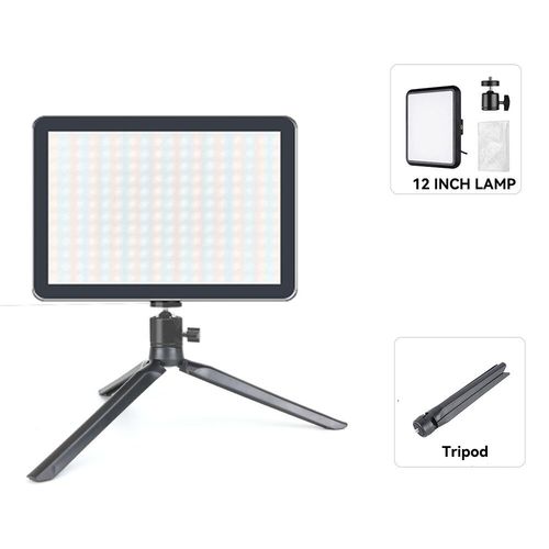 Lumire vido LED  intensit variable pour la photographie,clairage continu,support de trpied rglable,lumire de remplissage portable pour la prise de vue en studio ph - Type 12 inch lamp kit A #B
