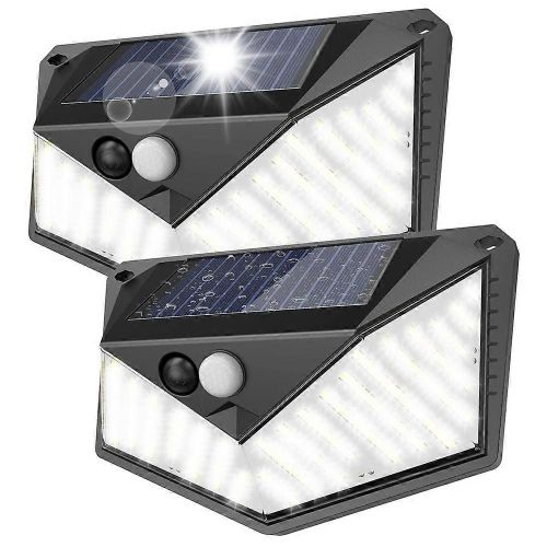 Lumires solaires extrieures 220 LED super lumineuses, lumires  dtecteur de mouvement avec 3 modes dclairage et un angle dclairage de 270 degrs