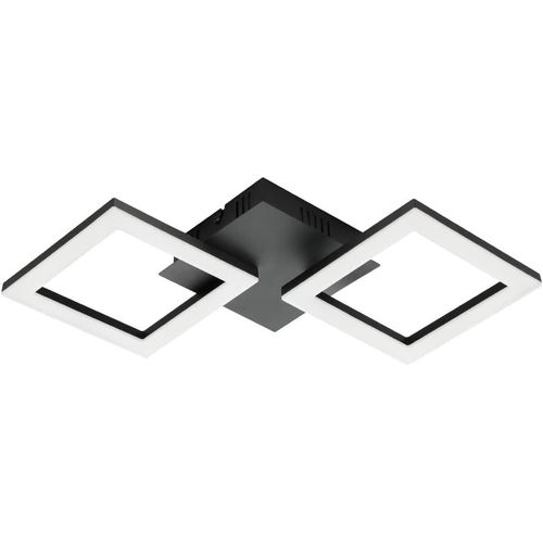 Luminaire Plafonnier Led Connect Paranday-Z, Zigbee, Lampe De Plafond Contrlable Par Application Et Commande Vocale Alexa, Blanc Chaud - Froid, Dimmable, Noir Et Blanc, 47 X 23 Cm