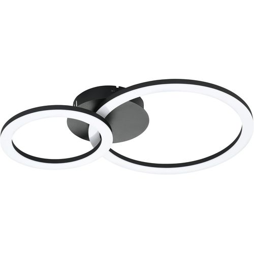 Luminaire Plafonnier Led Connect Parrapos-Z, Zigbee, Lampe De Plafond Contrlable Par Application Et Commande Vocale Alexa, Blanc Chaud - Froid, Dimmable, Noir Et Blanc, 45 X 30 Cm