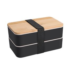 Lunch Box Bambou Blanc | 2 Couverts Offerts | Box 2 Compartiments Étanches  1200 ML | Micro-Ondes et Lave-Vaisselle 