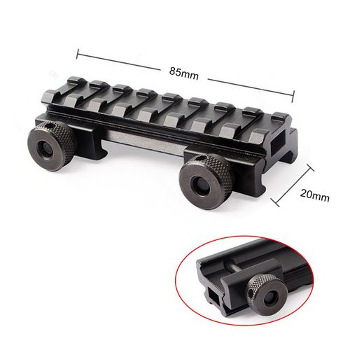 Lunette De Vise Tactique, Support D'adaptateur De Montage De Base D'lvation De 20mm, 4 Fentes, lvation Basse De 80mm Pour Picatinny/Weaver Gun Rail Airgun, Vue De Fusil
