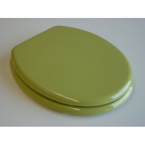 Lunette Wc Avec Noyau En Bois, Couleur Vert, Articulations Ajustables En Laiton Chrom.