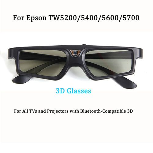 Lunettes 3D  obturateur actif BT pour Epson TW5200/5400/5600/5700,pour tous les tlviseurs et projecteurs avec technologie 3D Compatible Bluetooth - Type Black
