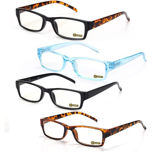 Lunettes De Lecture Pour Hommes Femmes - Anti Lumire Bleue Lunette Loupe Mode Lunettes De Vue Lgres Ordinateur lgant Durable Optique Presbyte Rduction De La Fatigue Oculaire,4pack