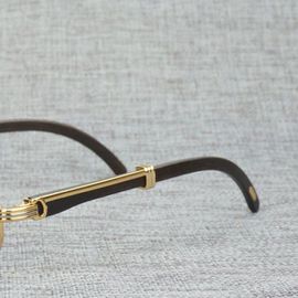 Lunettes de soleil Vintage corne de buffle noir Rond Natura Wood