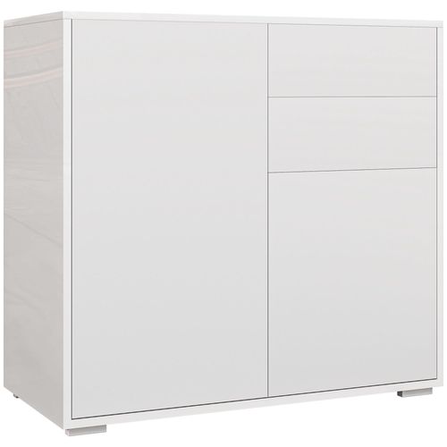 Lunirinxs Buffet De Rangement Avec Tiroir Et 2 Portes Push-Click, tagre Rglable ? Idal Cuisine Et Salon ? 79x36x75 Cm, Blanc