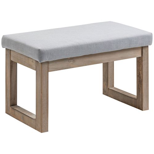 Lunirinxs Repose-Pieds Rembourr Gris Avec Pieds En Bois, 68 X 38 X 42 Cm, Pouf Polyvalent Pour Salon, Chambre, Entre, Charge Maximale 120 Kg
