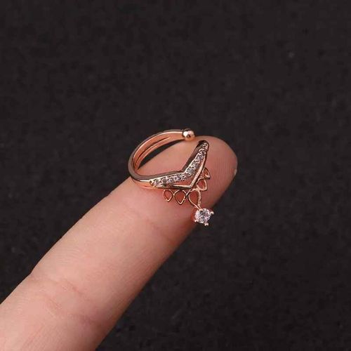 Luruix-Faux Piercing De Conque En Acier Inoxydable,Boucle D'oreille Ajustable En Cz,Sans Piercing,1 Pice