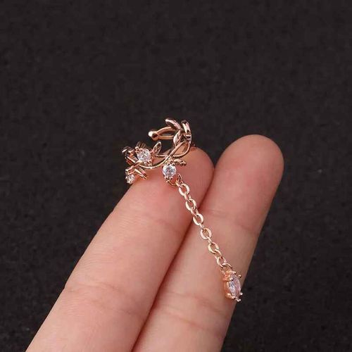 Luruix-Faux Piercing De Conque En Acier Inoxydable,Boucle D'oreille Ajustable En Cz,Sans Piercing,1 Pice