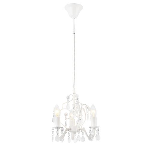 Lustre De Cristal Suspension Cristal 40 Watts Mtal Et Plastique Blanc Helloshop26 03_0002812