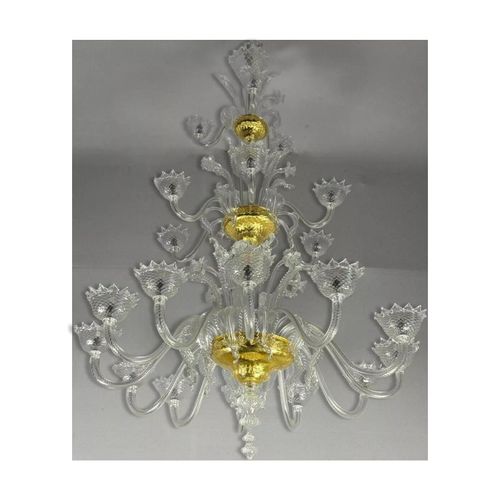 Lustre Vnitien En Verre De Murano Transparent