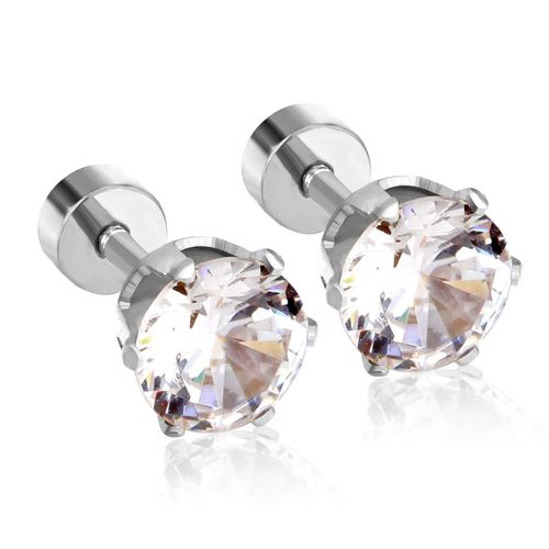 Luxsteel ? Boucles D'oreilles En Cristal En Forme De CUr Pour Femme Et Homme, Bijoux De Piercing, En Acier Inoxydable, En Forme D'toile, Carr, Rond, Triangle, Cz, 6mm