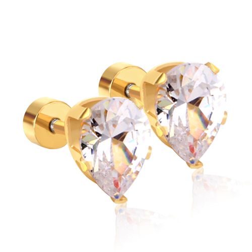 Luxsteel ? Boucles D'oreilles En Cristal En Forme De CUr Pour Femme Et Homme, Bijoux De Piercing, En Acier Inoxydable, En Forme D'toile, Carr, Rond, Triangle, Cz, 6mm