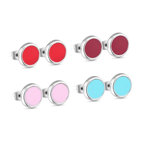 Luxusteel-Boucles D'oreilles  Tige Opale Colore Pour Femmes Et Filles, Acier Inoxydable, Ensembles De Boucles D'oreilles, Cadeau De Fte, Nouveau Style, Vente En Gros, 4 Paires, 2019
