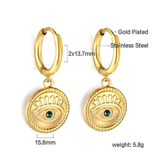 Luxusteel-Boucles D'oreilles Croles En Acier Inoxydable Pour Femme, Pendentif En Forme De Cuir Oral Elu Carr, Vert Et Blanc, Cadeaux