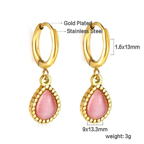 Luxusteel-Boucles D'oreilles Croles En Acier Inoxydable Pour Femme, Pendentif En Forme De Cuir Oral Elu Carr, Vert Et Blanc, Cadeaux