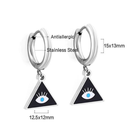 Luxusteel-Boucles D'oreilles Croles Mauvais Il Bleu Pour Femme, Pendentif Triangle En Acier Inoxydable, Bijoux Corens, Document Dor, Nouveau, 2022