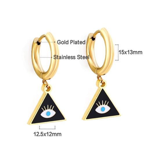 Luxusteel-Boucles D'oreilles Croles Mauvais Il Bleu Pour Femme, Pendentif Triangle En Acier Inoxydable, Bijoux Corens, Document Dor, Nouveau, 2022