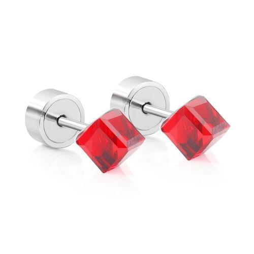 Luxusteel-Boucles D'oreilles En Cristal Carr  Facettes Pour Femmes Et Filles, Goujon En Acier Inoxydable Plaqu Argent, Bijoux De Fte Colors, Mode
