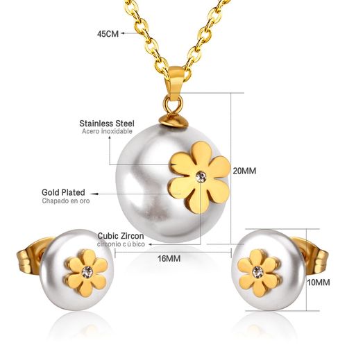 Luxusteel-Collier Et Boucles D'oreilles En Acier Inoxydable Pour Femme, Pendentif En Perles, Forme De CUr Simple, Breloque En Perles, Ensemble De Bijoux, Mode Corenne, Nouveau