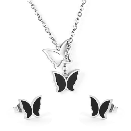 Luxusteel-Ensemble Collier Et Boucles D'oreilles Pendentif toile De Mer Pour Hommes Et Femmes, Acier Inoxydable, Coquillage Blanc, Carr, Ensembles De Bijoux  La Mode, Cadeaux
