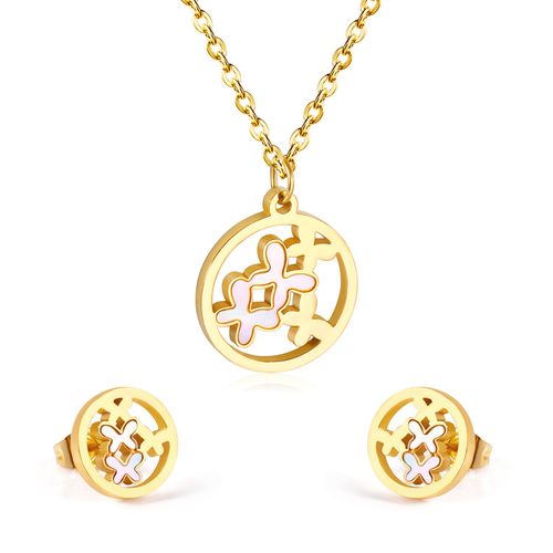 Luxusteel-Ensemble Collier Et Boucles D'oreilles Pendentif toile De Mer Pour Hommes Et Femmes, Acier Inoxydable, Coquillage Blanc, Carr, Ensembles De Bijoux  La Mode, Cadeaux