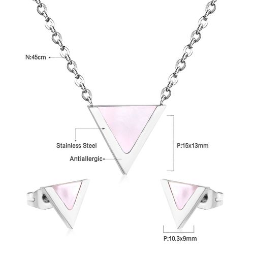 Luxusteel-Ensemble Pendentif Coquillage Noir En Acier Inoxydable Pour Femme, Collier Et Boucles D'oreilles, Ensembles De Bijoux Classiques, Fte Brinco, Cadeaux