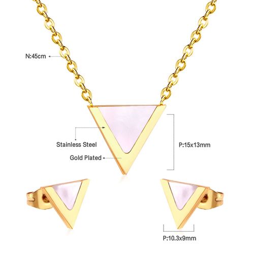 Luxusteel-Ensemble Pendentif Coquillage Noir En Acier Inoxydable Pour Femme, Collier Et Boucles D'oreilles, Ensembles De Bijoux Classiques, Fte Brinco, Cadeaux