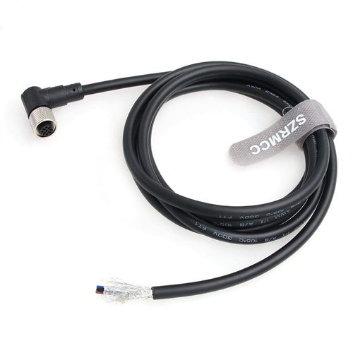 M12 A-Code 4 Broches Femelle Connecteur  Angle Droit vers Cble Ethernet Capteur Cble d'Alimentation pour Camra Industrielle Module Fieldbus Device Network Profinet IO Link 22AWG (8m).[Y344]