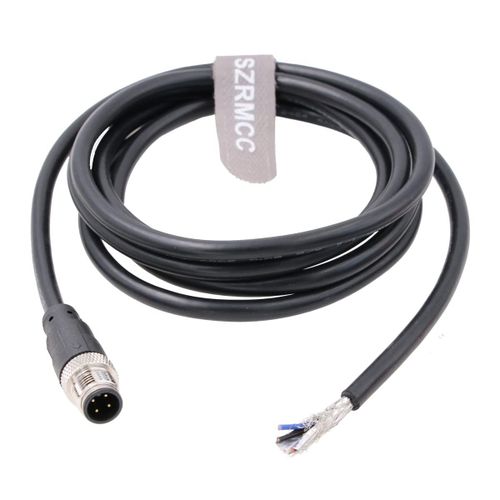 M12 A-Code Connecteur Mle  4 Broches vers Cble D'alimentation pour Capteur Ethernet pour Camra Industrielle Module Fieldbus Device Network Profinet IO Link 22AWG (10m)