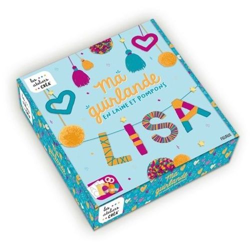 Ma Guirlande En Laine Et Pompons - Avec 3 Pelotes De Laine De 50 Mtres, 2 Cercles Pour Pompon Rond, Plus De 30 Stickers Dors, Des Gabarits Et Un Mode D'emploi    Format Bote 