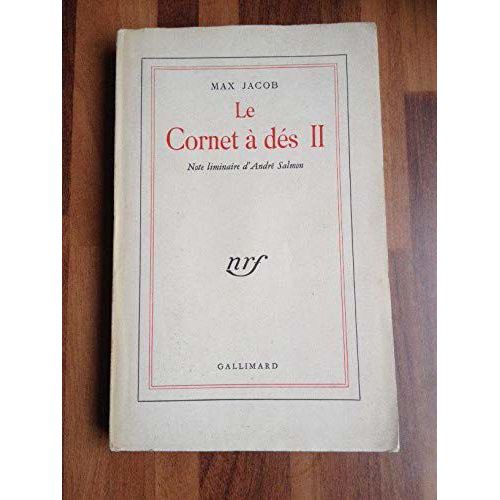 Mac Jacob. Le Cornet  Ds : . Ii. Note Liminaire D'andr Salmon. 2e dition   de Jacob, Max,Salmon, Andr  Format Beau livre 