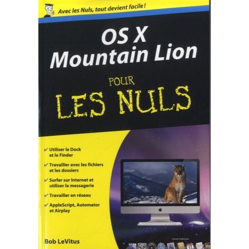 Os X Mountain Lion Pour Les Nuls   de LeVitus Bob  Format Broch 