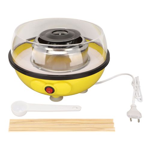 Machine a barbe a papa jaune, fonctionnement simple, faible bruit, amovible, nettoyage, mini machine a barbe a papa domestique, prise UE 220 V