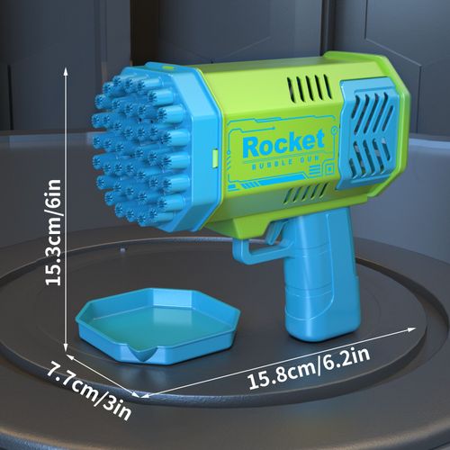 Machine  Bulles 40 Trous,Entirement Automatique,Soufflant Des Bulles,Lumire Extrieure,Sans Batterie,Sans Bulle D'eau - Type Green