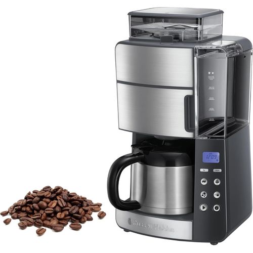 Machine  Caf, Cafetire Filtre Isotherme Semi Automatique 1000W, Moulin  Grains Intgr, Programmable - 25620-56 Grind and Brew