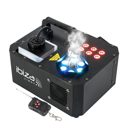 Machine  fume Ibiza Light SPRAY-COLOR-1000 -  leds RGB, 1000W, 2 groupes indpendants de 6 LED RVB 3-en-1 de 3W chacun